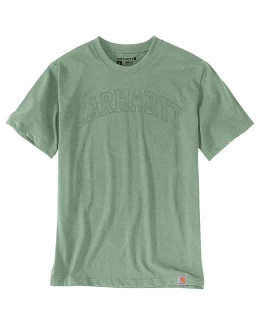 Carhartt Green Big & Tall Relaxed Fit Heavyweight Short-sleeve Logo Graphic T-shirt for men