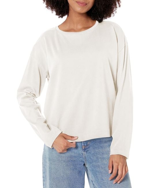 Vince White S L/s Boat Nk Pullover Blouse