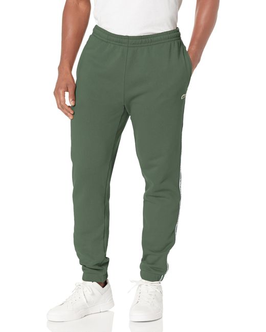 Lacoste Tapered Fit Track Trouser Pant W Side Leg Logo Taping in Green ...