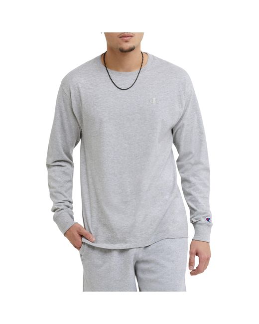 Champion Gray , Classic Long Sleeve, Comfortable, Soft T-shirt For for men