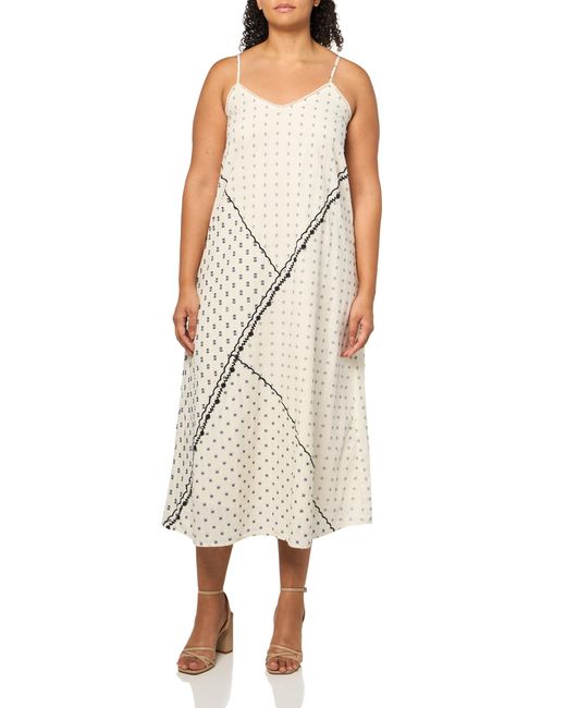 Lucky Brand Natural Textured Patchwork Dress
