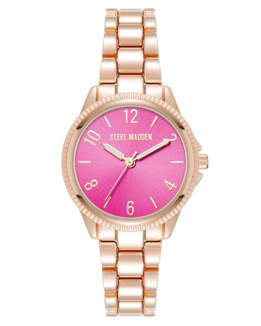 Steve Madden Pink Bracelet Watch