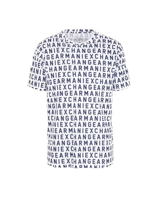 Armani Exchange White A | X Armani Exchange Regular Fit Cotton Jersey Printed All Over Logo Tee for men