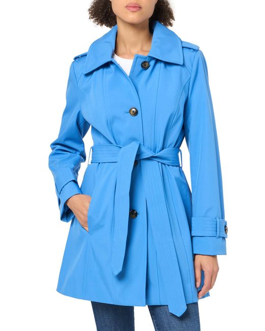 London Fog Blue Single Breasted Trench Coat