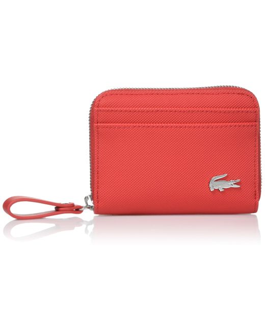 Lacoste Red Daily Lifestyle Zip Coin Wallet
