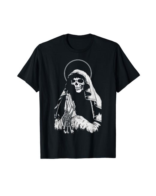 Perry Ellis Black Death For Praying La-santa Muertes T-shirt