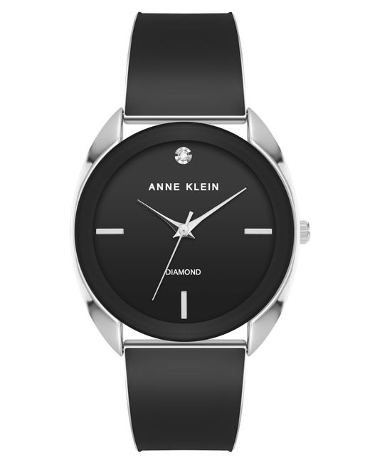 Anne Klein Black Genuine Diamond Dial Bangle Watch