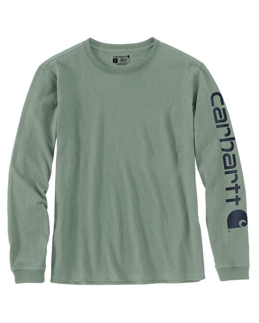 Carhartt Cotton Loose Fit Heavyweight Long Logo Sleeve Graphic T-shirt ...