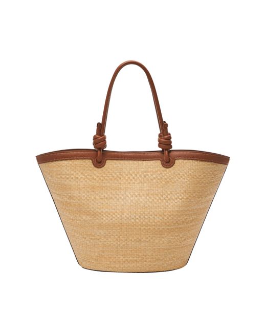 Fossil Straw Tote in Brown Lyst