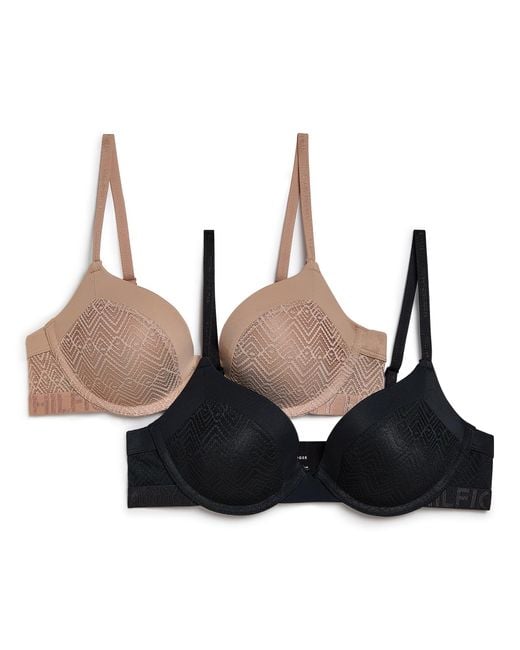 Tommy Hilfiger Black All Over Lace Lightly Lined Micro Bra 2-pack