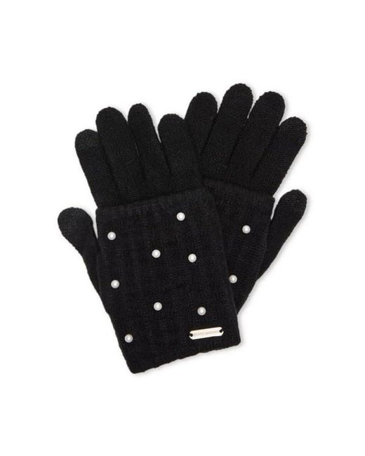 Steve Madden Glove With Pearl Arm Sleeve - Black