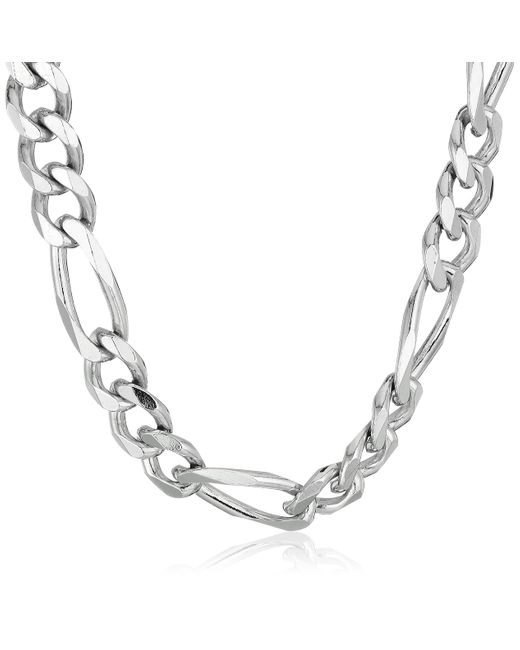 Amazon Essentials Metallic Amazon Collection Sterling Silver Italian 6.80mm Solid Figaro Link-chain Necklace for men