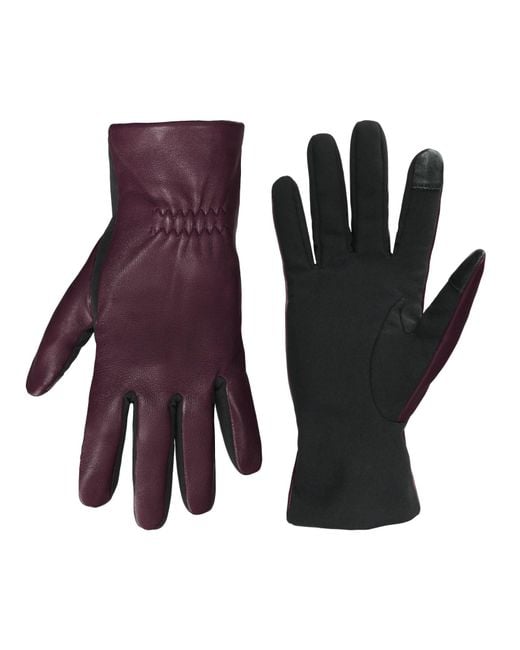 Cole Haan Purple Lightweight Touchscreen Winter Accessories With Flexible Fit Ribbed Cuff Sleek Cold Weather Everyday