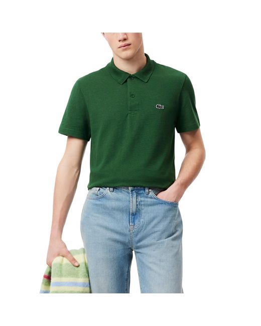 Lacoste Green Regular Fit Cotton Blend Polo Shirt for men
