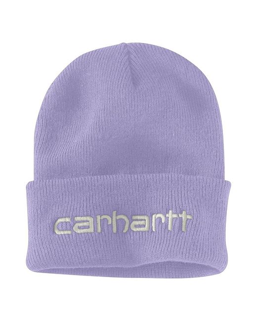 Carhartt Purple Knit Insulated Logo Graphic Cuffed Beanie for men