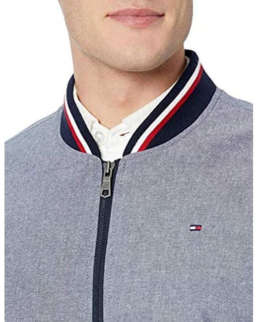 Lyst Tommy Hilfiger Lightweight Varsity Rib Knit Bomber Jacket in