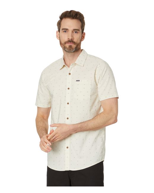 Volcom White Crownstone Short Sleeve Button Down Shirt for men