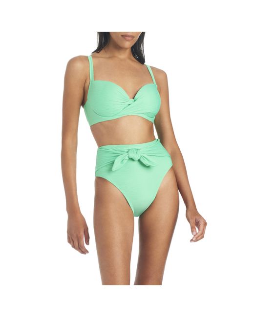Jessica Simpson Green Standard 2-piece Swimsuit: Twisted D-bra Top With High Waist Bikini Bottom