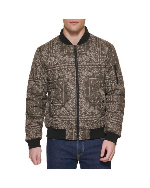 Levi's Diamond Quilted Bomber Jacket in Brown for Men Lyst