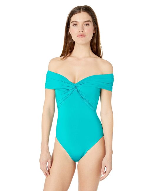 trina turk off the shoulder one piece