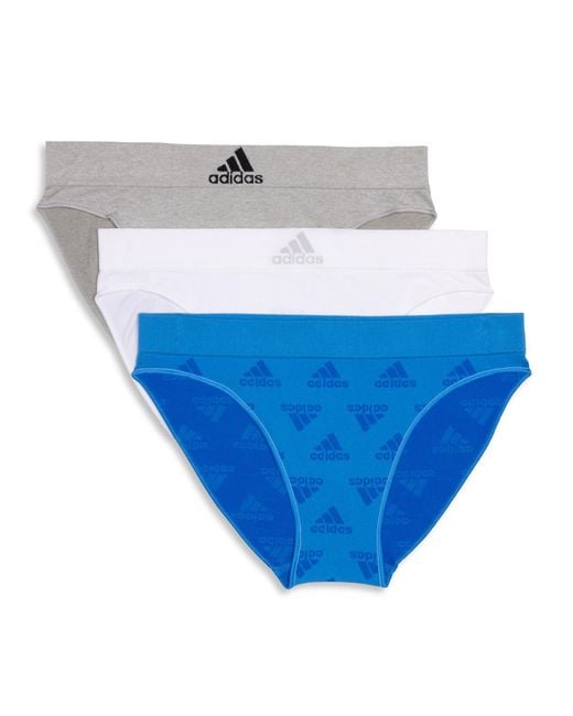 Adidas Blue Seamless Bikini Underwear 3-pack
