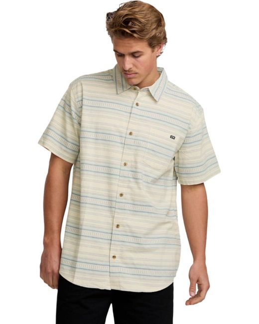 Billabong White All Day Stripe Short Sleeve Woven Shirt for men