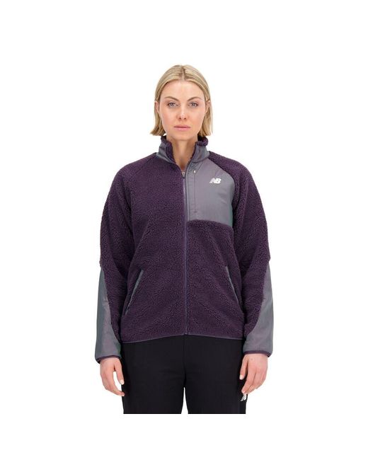 New Balance Q Speed Sherpa Jacket in Purple | Lyst