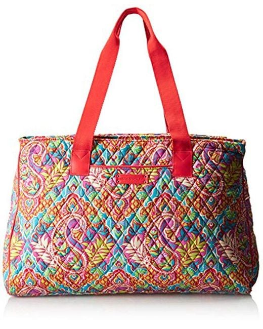 Vera Bradley Triple Compartment Travel Bag, Paisley In Paradise Red