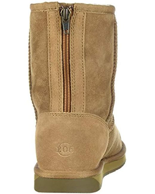 206 Collective Womens Balcom Short Back-Zip Shearling Ankle Boot