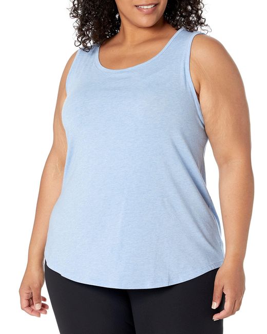 Amazon Essentials Soft Cotton Open Back Sleeveless Yoga Tank in Blue | Lyst