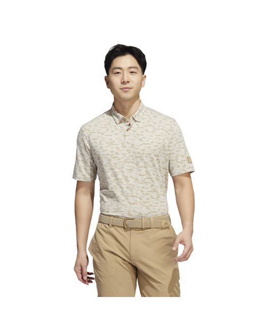 Adidas Natural Go-to Camo Print Golf Polo Shirt for men