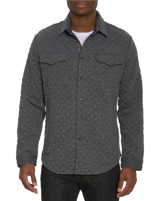 Robert Graham Gray 's Brent Long-sleeve Button-down Shirt Jacket for men