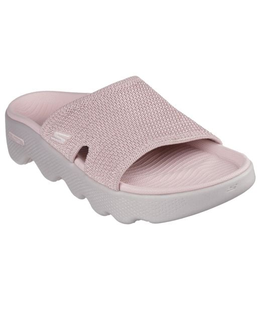 Skechers Pink On-The-go Massage Fit Revive-Roxie Schiebe-Sandalen