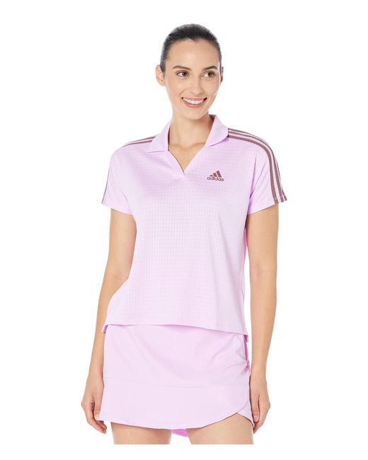 Adidas Purple Standard 3-stripes Polo Shirt