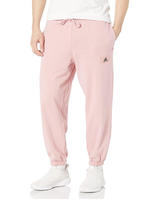 adidas Cotton Essentials Feelvivid Sweatpants in Pink for Men | Lyst
