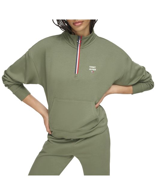 Tommy Hilfiger Green Soft French Terry Quarter Zip