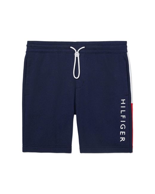 Tommy Hilfiger Blue Mens Sweatshorts With Drawcord Closure Casual Shorts for men
