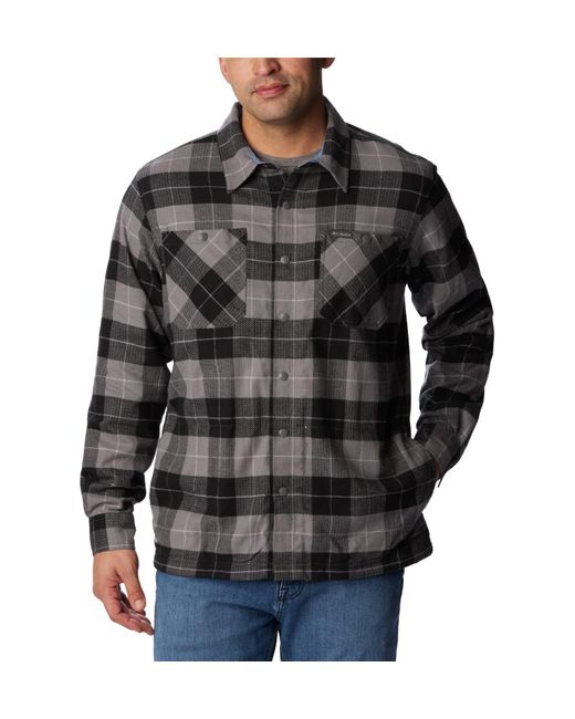 Columbia Gray Cornell Woods Fleece Lined Shirt Jacket for men