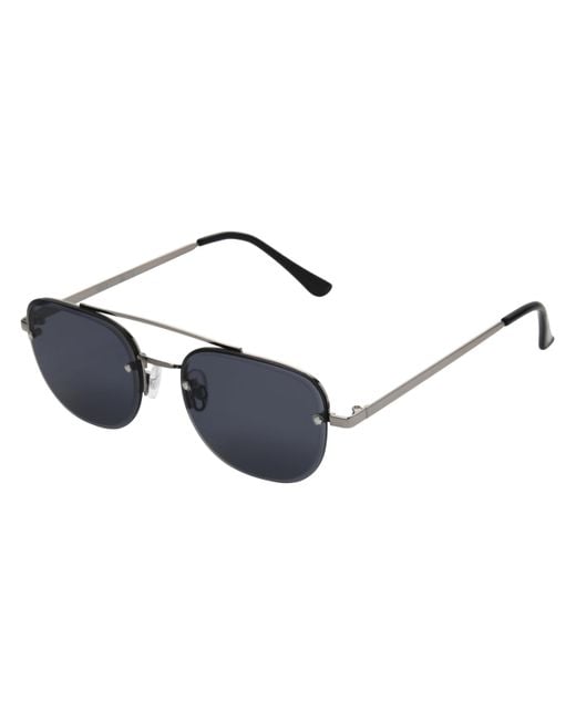 French Connection Blue Rimless Navigator Sunglasses
