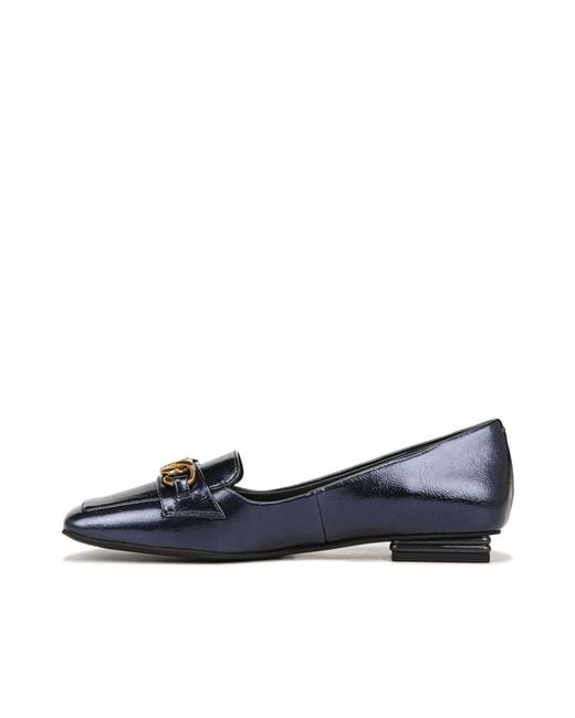 Franco Sarto S Tiari Slip On Square Toe Loafers Midnight Blue Metallic 5 M