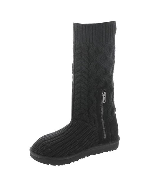 Ugg Black Classic Cardi Cabled Knit Boot