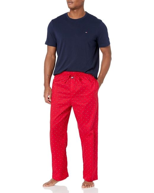 Tommy Hilfiger Red Poplin Sleep Set for men