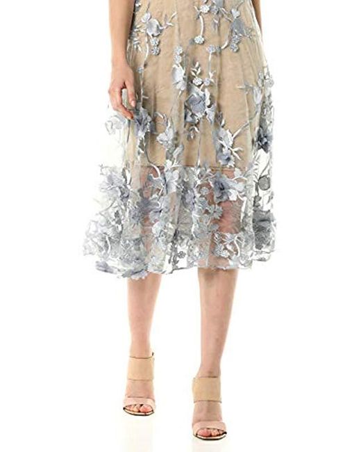Dress the Population Audrey Floral Midi Dress in Blue - Save 60% - Lyst