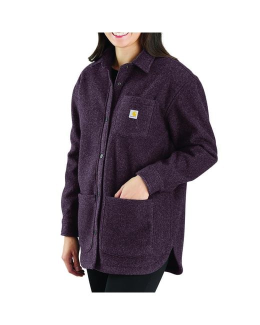 Carhartt Loose Fit Fleece Shirt Jac in Purple Lyst
