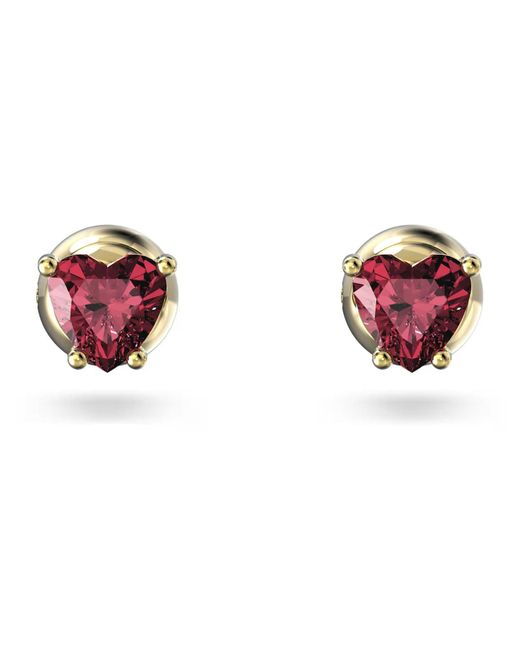 Boucles d'oreilles clous Stilla rouges Swarovski en coloris Pink