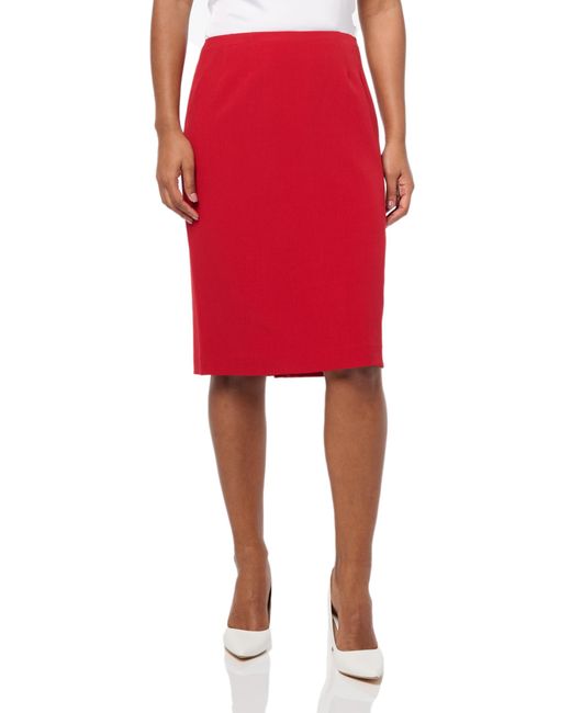 Kasper Red Slim Skirt