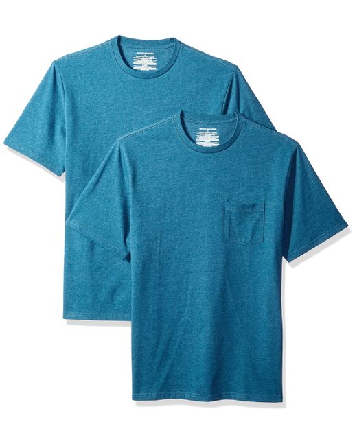 Essentials Mens 2-Pack Slim-Fit Short-Sleeve Crewneck Pocket T-Shirt
