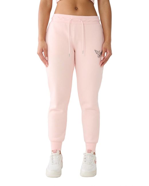 True Religion Pink Brand Jeans Retro Horseshoe Midrise Knit Jogger