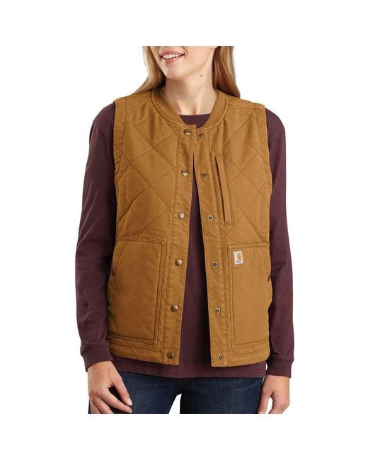 Carhartt Rugged Flex Relaxed Fit Canvas Insulated Rib Collar Vest in ...
