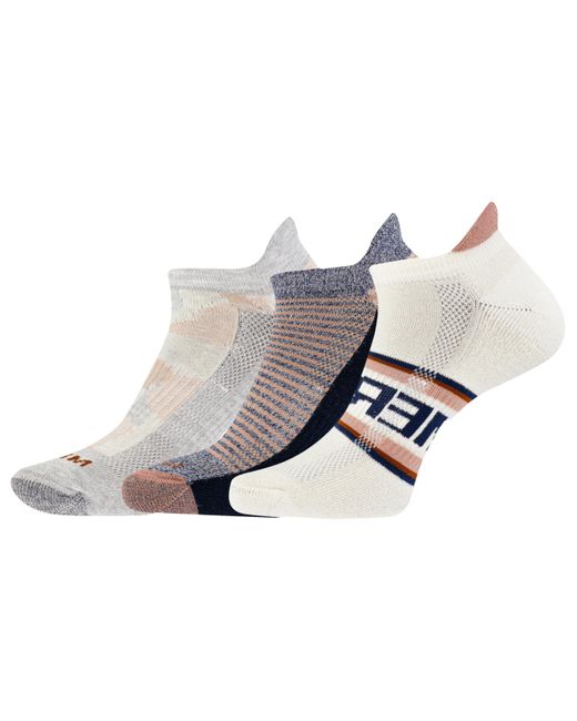 Merrell White And Recycled Everyday Socks-3 Pair Pack-repreve Mesh